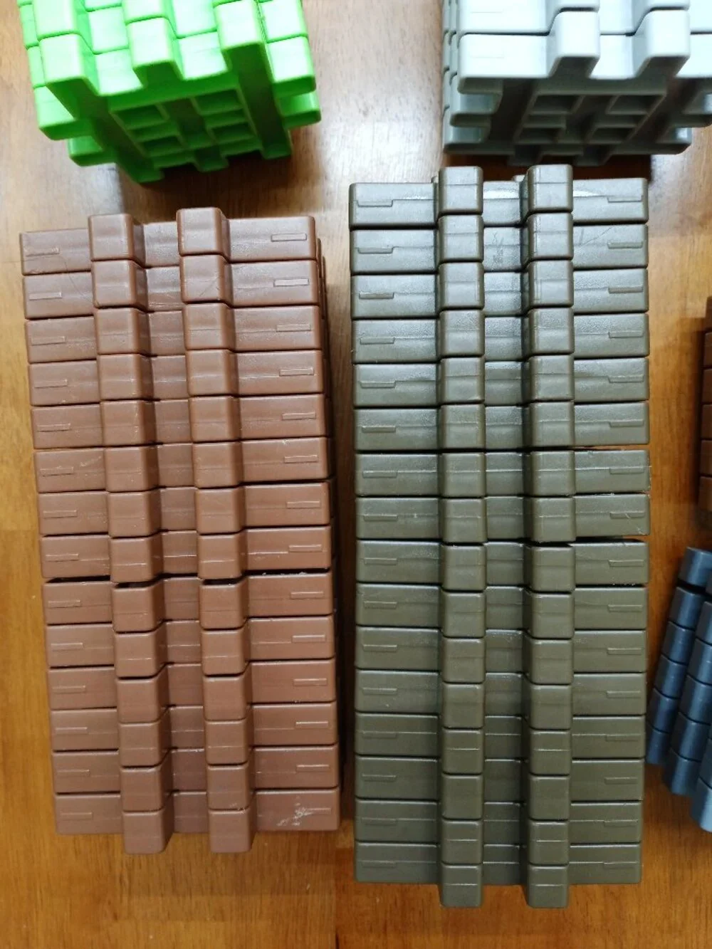 Little Tikes Waffle Blocks Building Block Lot Green Brown Grey Red